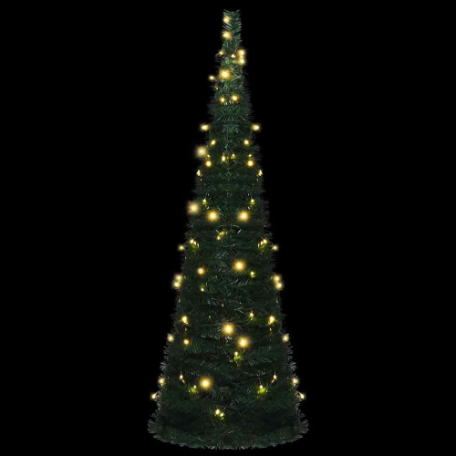 VidaXL vidaXL Pop-up String Artificial Pre-lit Christmas Tree Artificial Tree Green 2