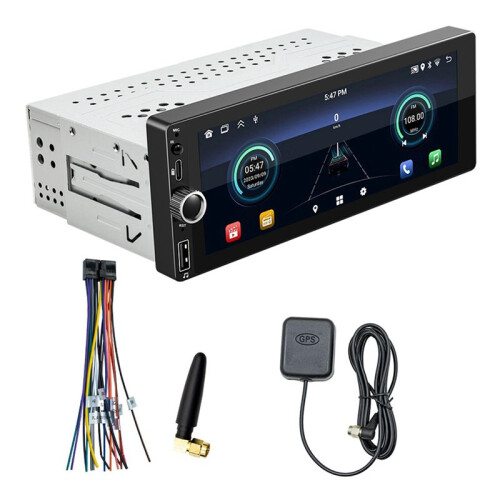 Carro 6,86 Polegadas 1 Din MP5 Player  Tela Portátil Navegação Display Sem Fio Carplay Android Auto Player 2+32G