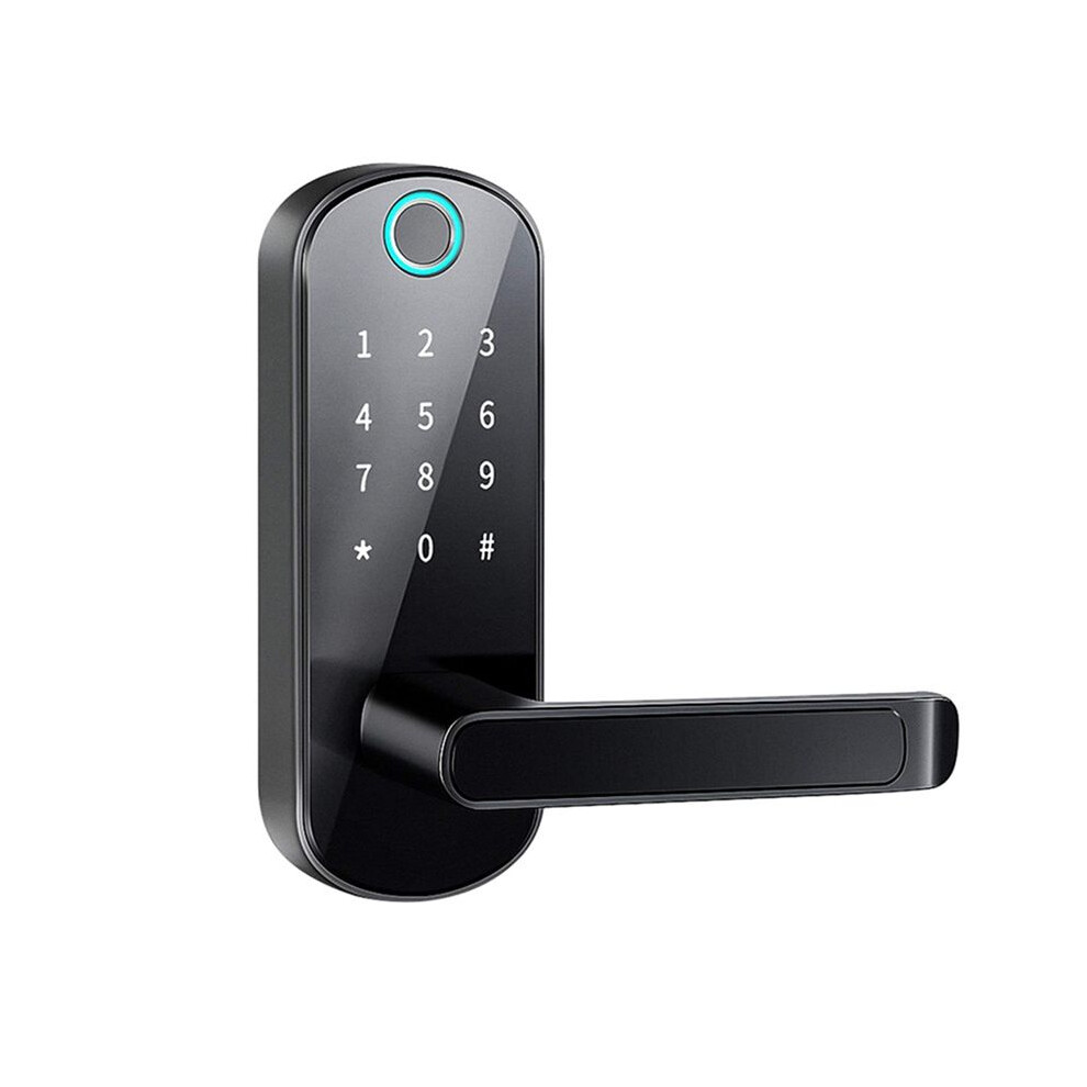 Tuya Wifi Fingerprint Door Lock App Remote Control Keyless Wifi Digital Touchscreen Lock Nfc Ip67 Black 6032383974023