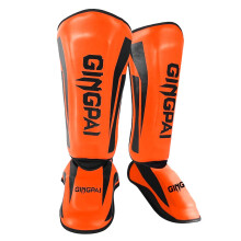(Fluorescent Orange, S) Muay Thai Instep Protection Pads Shockproof Sponge Sports Instep Guard for Kickboxing/MMA Training and Sparring