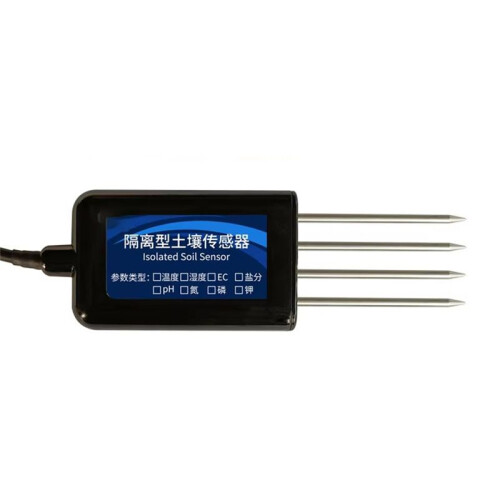 8-in-1 Isolated Soil Sensor Temperature Humidity Nitrogen Phosphorus Potassium PH Value Salt RS485 Detector