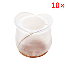 (#10) 10pcs Silicone Rectangle Square Round Chair Leg Caps Feet Pads Furniture Table Covers Wood Floor Protectors