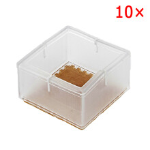 (#17) 10pcs Silicone Rectangle Square Round Chair Leg Caps Feet Pads Furniture Table Covers Wood Floor Protectors