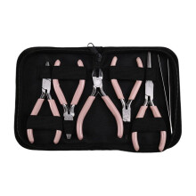 6PCS Color Handle Anti-Slip Splicing and Fixing Jewelry Pliers Tools for DIY Jewelery Making Needlework