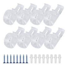 8 Styck Gardin Klar P Clips Krok, Rullgardin Clips BarnsäKerhet Kedja Sladd P Clip Krokar för Vertikala Romerska Rullgardiner