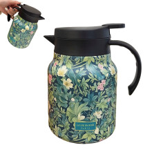 (Green) Portable Stewed Teapot Jug Large-Capacity Drinking Kettle with Tea Strainer Suitable for Coffee Beverage Tea