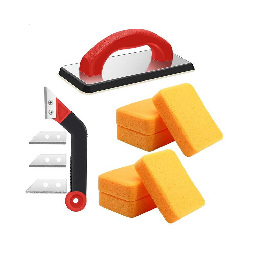 Grout Float Set 6 Sponges, Bevel Tile Saw Band 3 Blade Replacements, Removal Tool For Brick, Plaster, Drywall,Concrete B 6033495042860