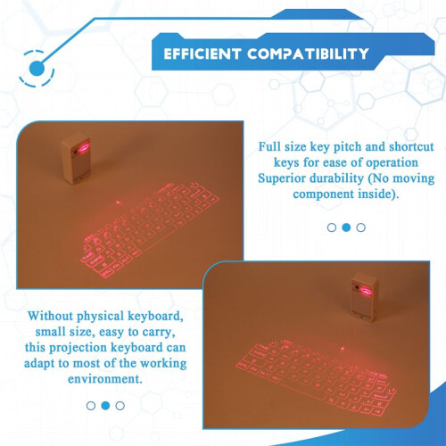 Portable  Virtual Keyboard Wireless Projector Keyboard with Mouse Function for Tablet Computer Phone