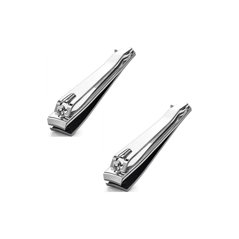 (2 Pack) 2 Pack Stainless Steel Nail Clippers â Heavy Duty Nail Cutter for Fingernails & Toenails â Durable Nail