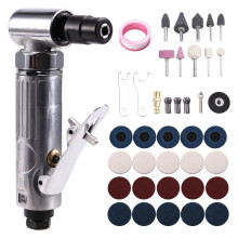 1/4 Inch 90 Degree Grinder Micro-Air Die Grinder Tool Kit Polisher Mill Engraving Machine with Sanding Discs Kit
