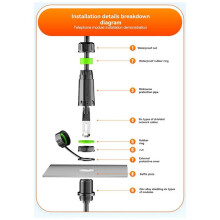 IP68 Waterproof M20 RJ45 Shielded CAT6A Female Panel Mount Socket Network Ethernet Adapter Extension Cable with Cable