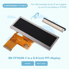 Module de Barre 3,9 Pouces, Écran LCD TFT Couleur 480 X 128 Pixels pour IoT avec Connecteur FPC Gratuit, Sans Contact.