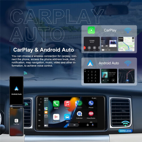 Rádio Automotivo Android 15 com 7 Polegadas Carplay Android Auto Multimídia Player para  RAV4 Camry Prado Hilux Tundra 4Runner, 2G+64G