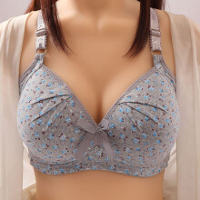 (Silver Grey, M) Wire-Free Push Up Bras Women Small-Plus Size