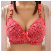 (Watermelon Red, XL) Wire-Free Push Up Bras Women Small-Plus Size