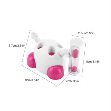 Pink Children's Toothbrush Dispenser with 3-Min Hourglass Timer Kid Friendly