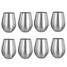 8 Piezas Copas de Vino Sin Tallo de Acero Inoxidable Bar de Cocina Vasos de Bebida de Metal Irrompibles para Interiores Y Exteriores Picnics Camping