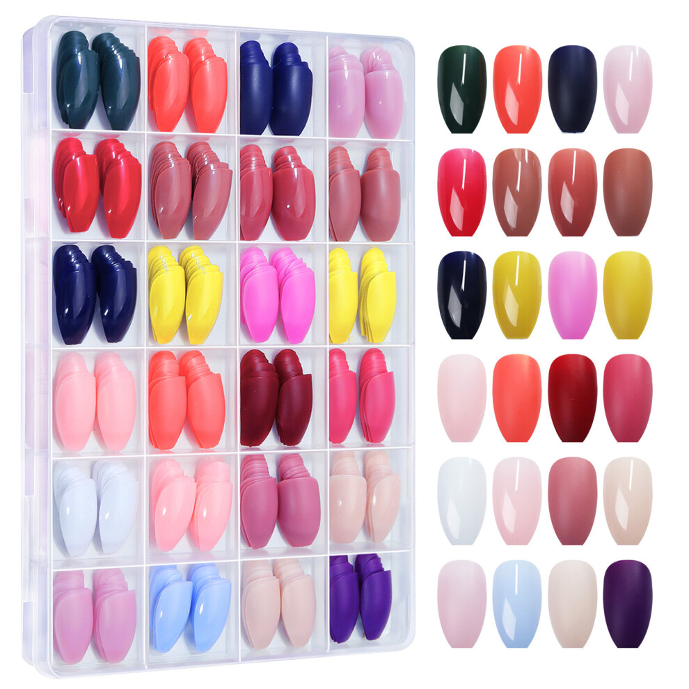Bright-Home (03) Colorful Solid Color Fake Nails No Bad Smell Environmentally Friendly For Fingernail Diy Decoration