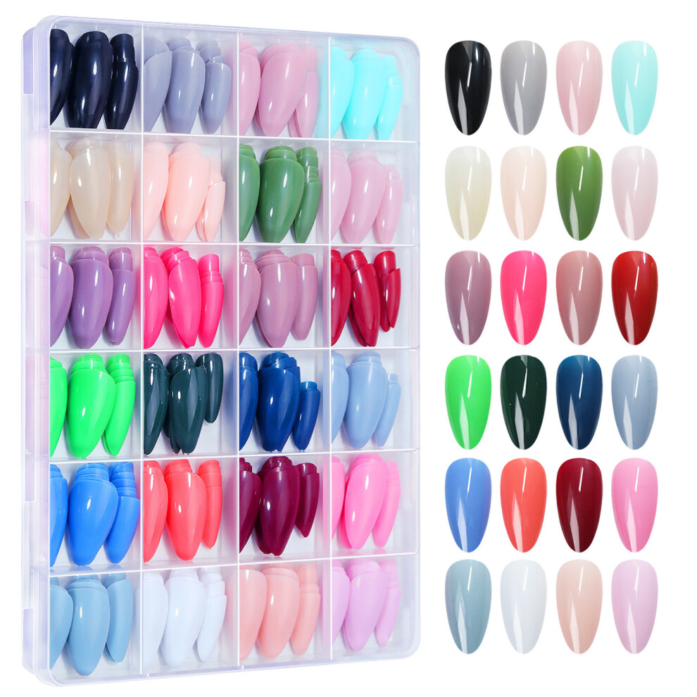 Bright-Home (05) Colorful Solid Color Fake Nails No Bad Smell Environmentally Friendly For Fingernail Diy Decoration