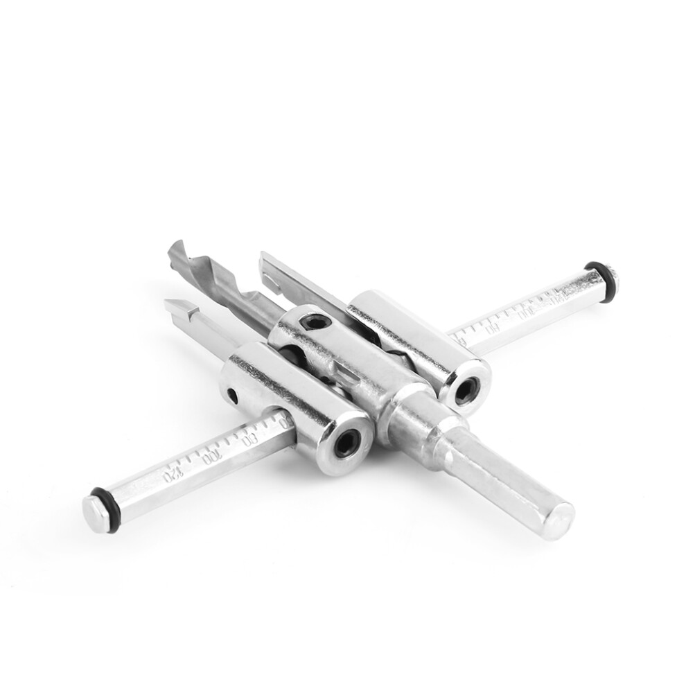 Woodworking Circle Hole Saw Set 30-120Mm Silver Adjustable Drill Bits For Diy 8721388550896