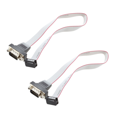 2X DB9 RS232 to 10 Pin Ribbon Cable Connector Adapter