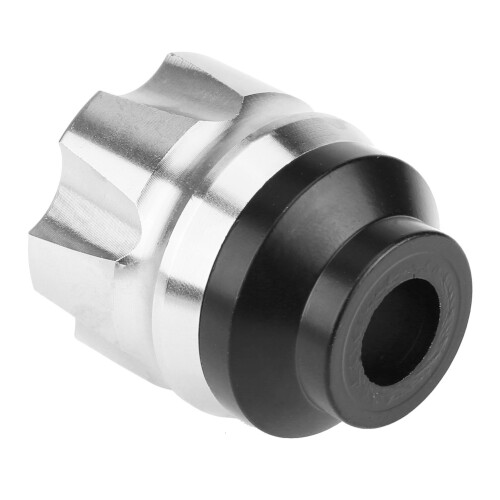 CNC Motorrad Gabel Slider Silber Aluminium 2 Stück