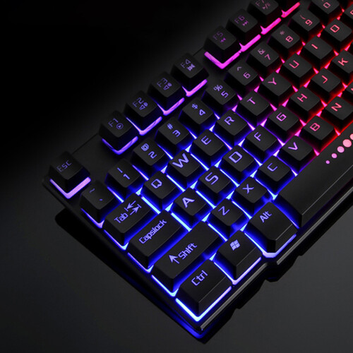 (Black) Colorful Backlit Wireless Keyboard for PC & Smart TV 2