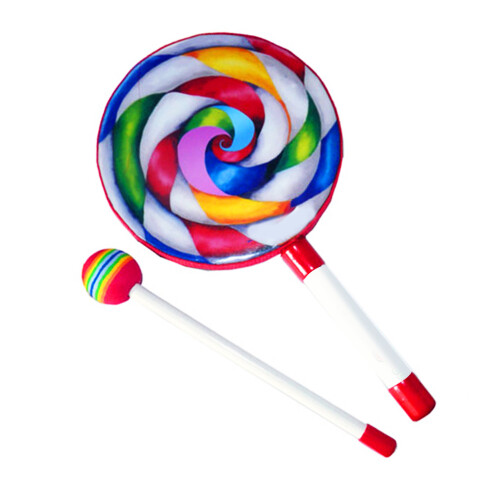 Children Hand Drum Multi-Color Rainbow Percussion Instrument 6in 2