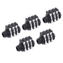 Stereo Jack Socket 6.35mm 6P Microphone Connector for Replacement Durable Metal