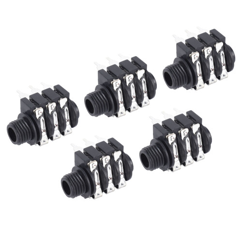 Stereo Jack Socket 6.35mm 6P Microphone Connector for Replacement Durable Metal
