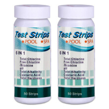 100Pcs 6 Nel 1 Piscina PH Test Carta Cloro Residuo Valore PH Alcalinità Durezza Striscia Test PH Tester
