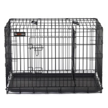 Cerca para cão com 2 portas 92,5 x 57,5 x 64 cm preto 12_0001192