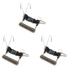 2X Scuba Stainless SteelHook Double Diving Hook with Spiral Coil Lanyard Diving Safe Accessories