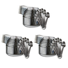 Stainless Steel Measuring Cups and Spoons Set of 42 Pieces,21 Nesting Cups and 21 Stackable Spoons Professional Portable