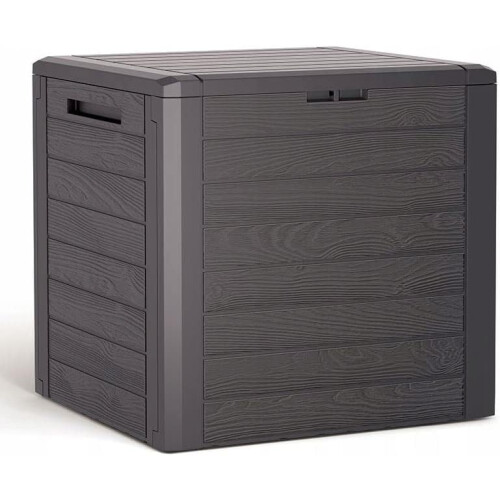 140L Wood Effect Garden Storage Box Brown