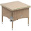 Square Rattan Garden Side Table Glass Top Beige 1