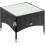 Square Rattan Garden Table Glass Top Black 1