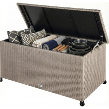 270L Polyrattan Garden Box with Wheels Cream