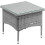 Square Rattan Garden Side Table Glass Top Grey 1
