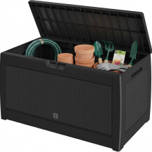 310L Rattan Effect Garden Storage Box