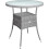 60cm Round Rattan Garden Table Glass Top Grey 1