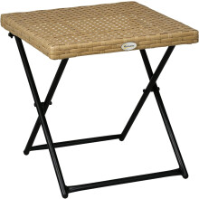 Folding Square Rattan Garden Table