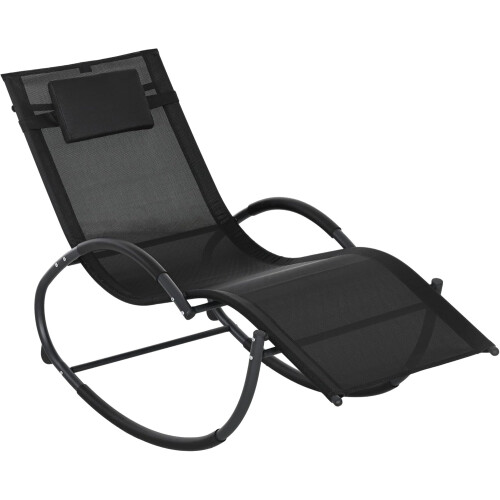 Zero Gravity Garden Rocking Lounger Black