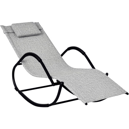 Zero Gravity Garden Rocking Lounger Grey