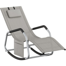 Ergonomic Outdoor Rocking Lounger Grey