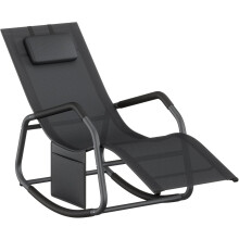Ergonomic Outdoor Rocking Lounger Black