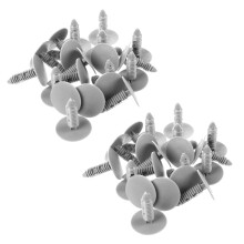 40 pezzi Grigio Carta Plastica Trim Clips Rivet Fastener 6mm Foro 26mm Testa