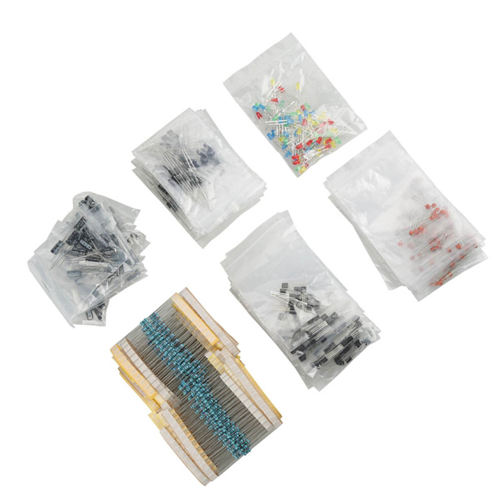 Electronic Components Kit: Leds, Resistors, Capacitors, Diodes & Transistors 4921388552058