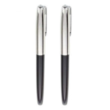 2X HERO 616 Pluma Fuente Encapuchado Pluma de Oro Negro Barril Pequeno Vintage