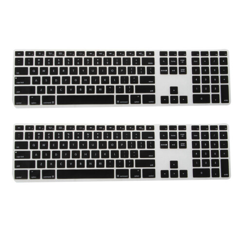 2X Silicone Thin Keyboard Skin Cover Protector with Numeric Keypad for   Black